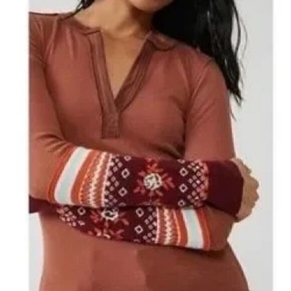 Free People We The Free Mikah Layering Cuff Long Sleeve Top Shirt Size S - Picture 2 of 15